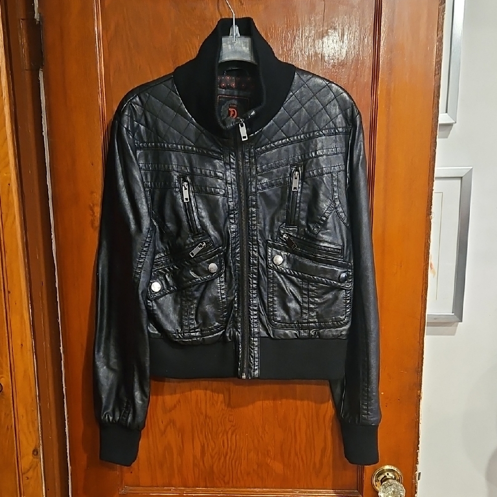 Dollhouse Quilted Black Bomber Jacket
